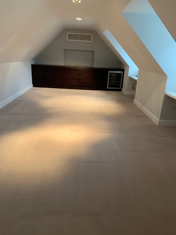 Carpet Cleaning Service Surrey Large loft room carpet after a deep clean by Surrey Hills Cleaning